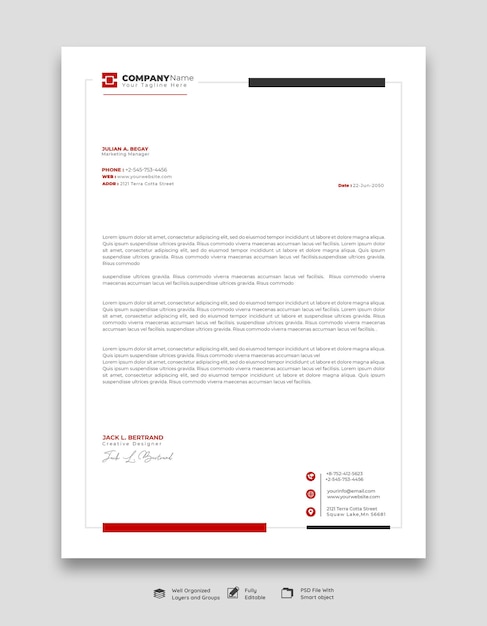 Modern business and corporate letterhead template