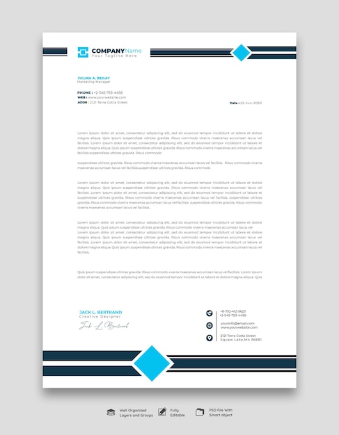 Modern business and corporate letterhead template