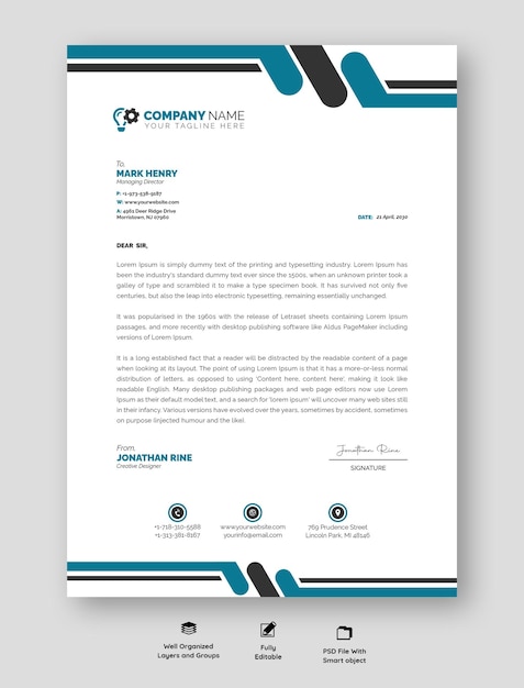 modern business and corporate letterhead template