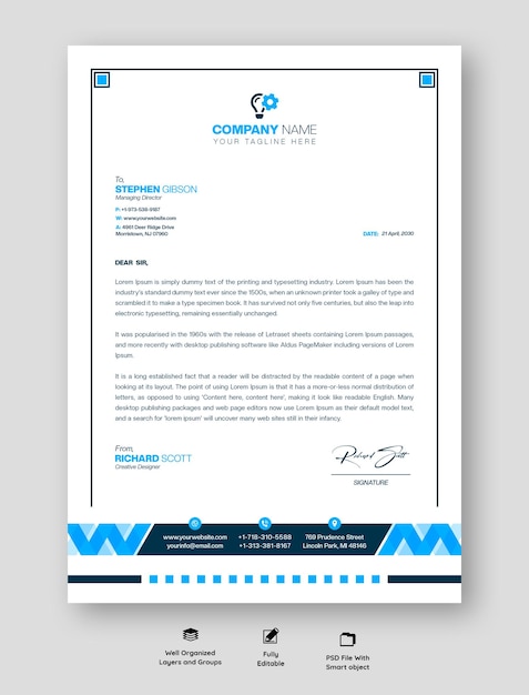 Modern business and corporate letterhead template