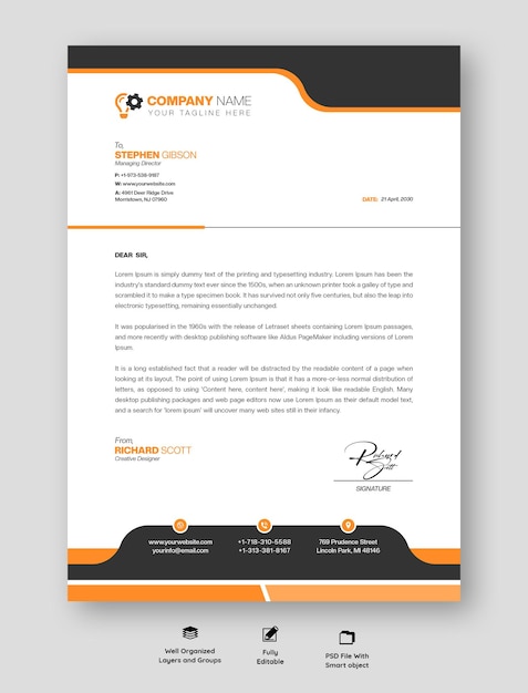 modern business and corporate letterhead template