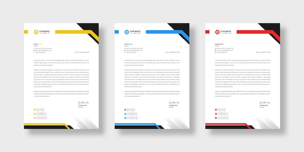 Modern business letterhead template