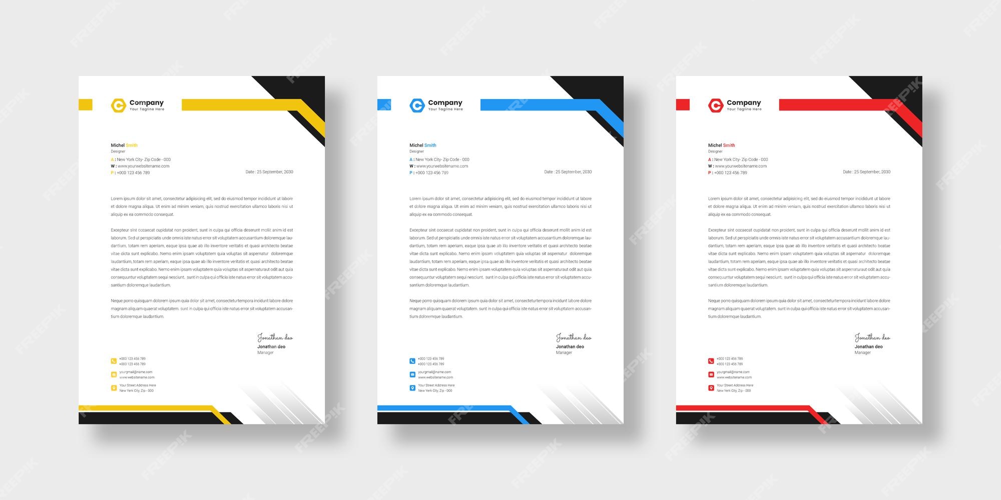 Letterhead design template, modern business letterhead design