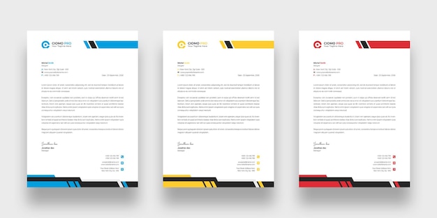 Free PSD modern business letterhead template
