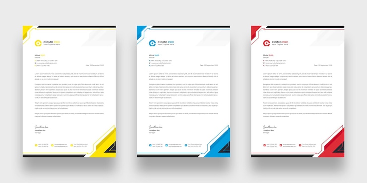 Free PSD modern business letterhead template