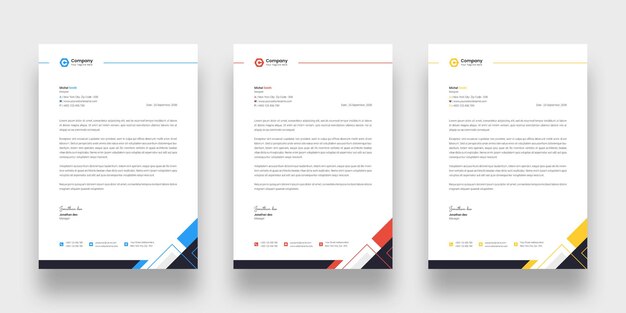 Modern business letterhead template