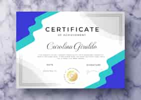 Free PSD modern certificate of achievement psd template