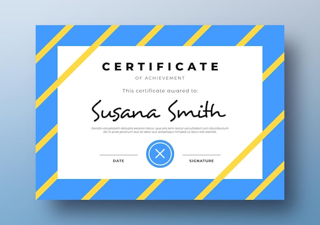 Modern Certificate Template with colorful frame