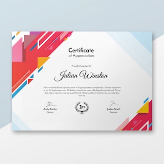 Modern certificate template