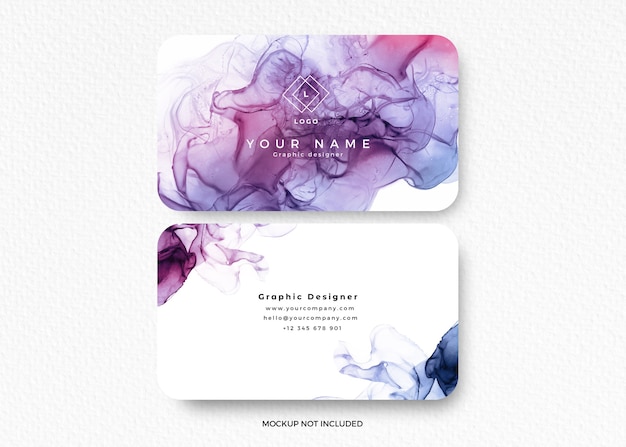 Free PSD modern colorful alcohol ink design card