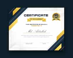 Free PSD modern creative and elegant certificate design template