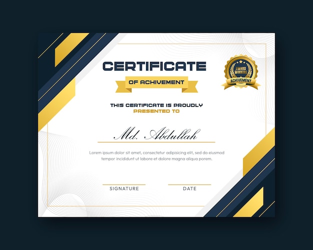 Modern creative and elegant certificate design template