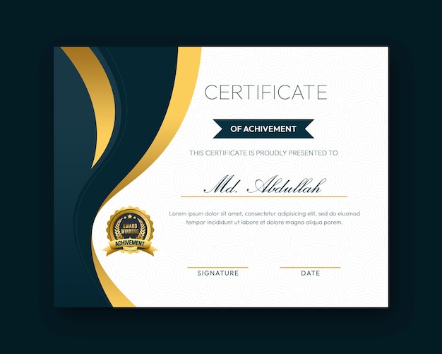 Free PSD modern creative and elegant certificate design template