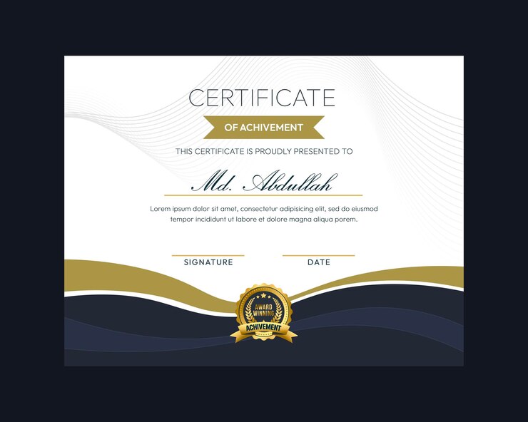 Free PSD modern creative and elegant certificate design template