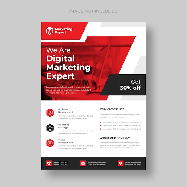 Free PSD modern digital marketing agency flyer template