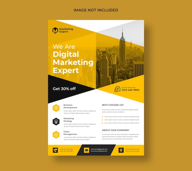 Modern digital marketing agency flyer template