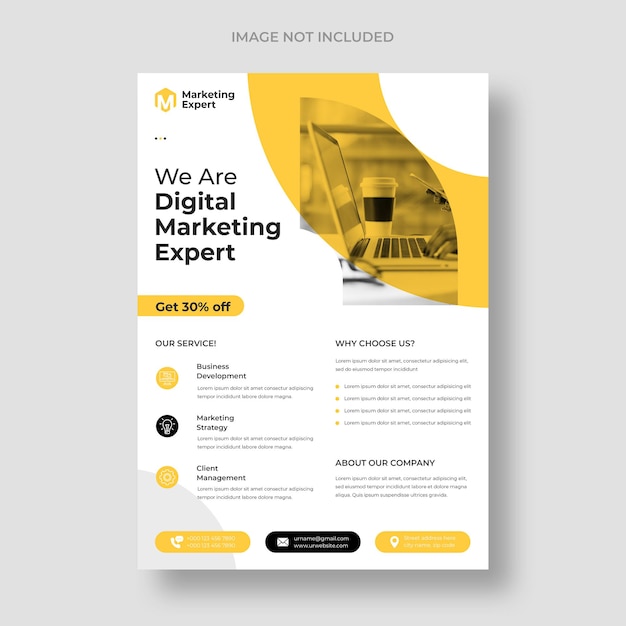 Free PSD modern digital marketing flyer template