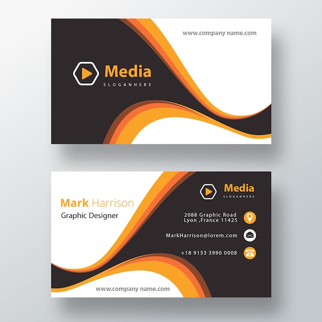 Free PSD modern doublesided business card template