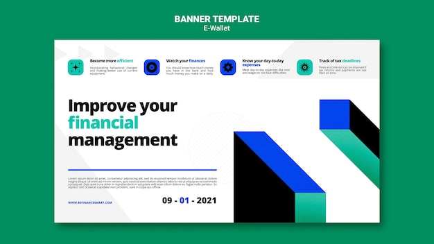 Modern e-wallet banner template