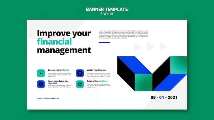 Free PSD modern e-wallet banner template