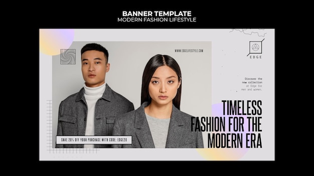 PSD gratuito modello di banner lifestyle di moda moderna