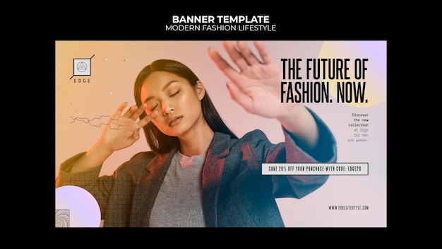 PSD gratuito modello di banner lifestyle di moda moderna