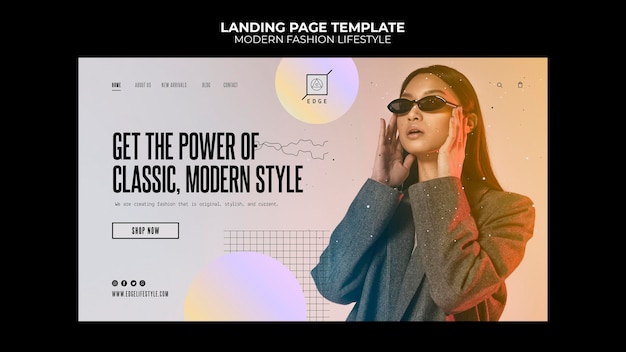 Modern fashion lifestyle landing page