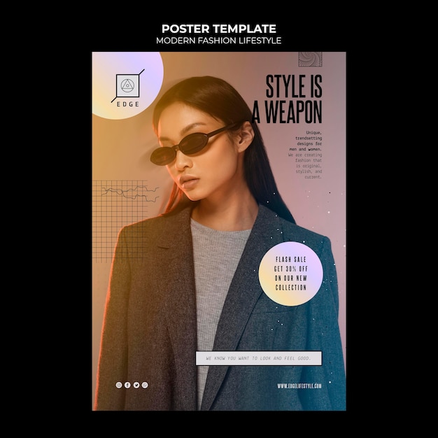 PSD gratuito modello di poster di stile di vita di moda moderna