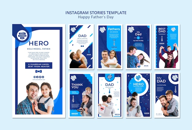 Free PSD modern father's day instagram stories template