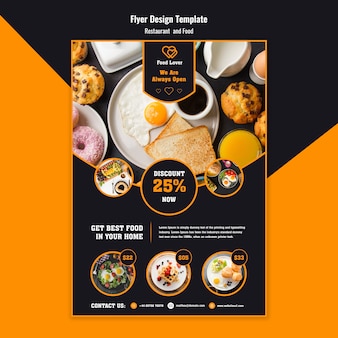 Modern flyer template for breakfast restaurant