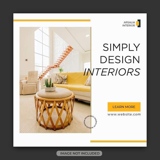 Modern furniture instagram template or social media square flyer