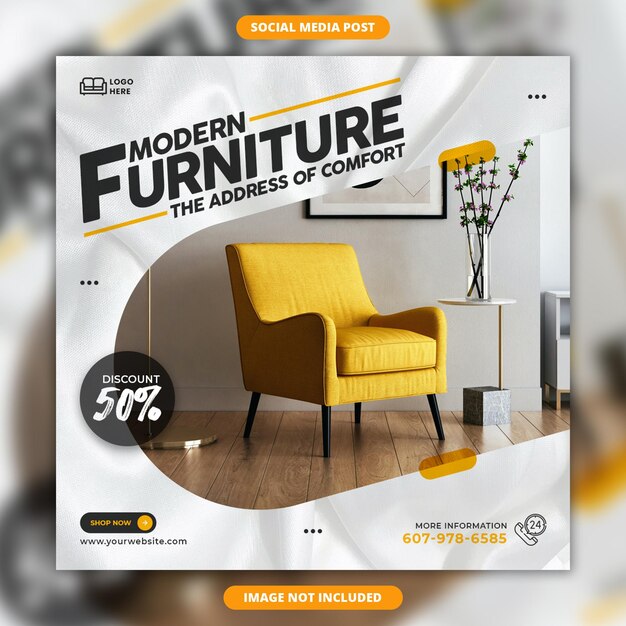 Modern furniture social media and instagram post design