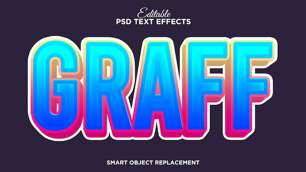 Free PSD modern graffiti text effect with modern color