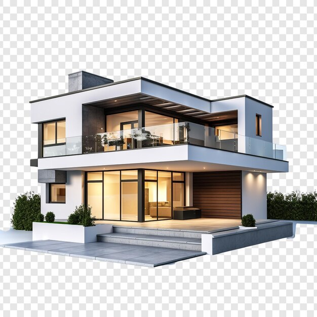 Modern house isolated on transparent background