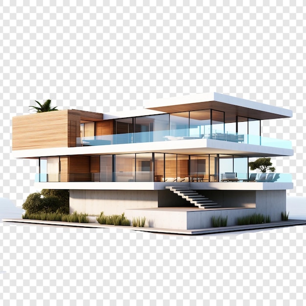 Free PSD modern house isolated on transparent background