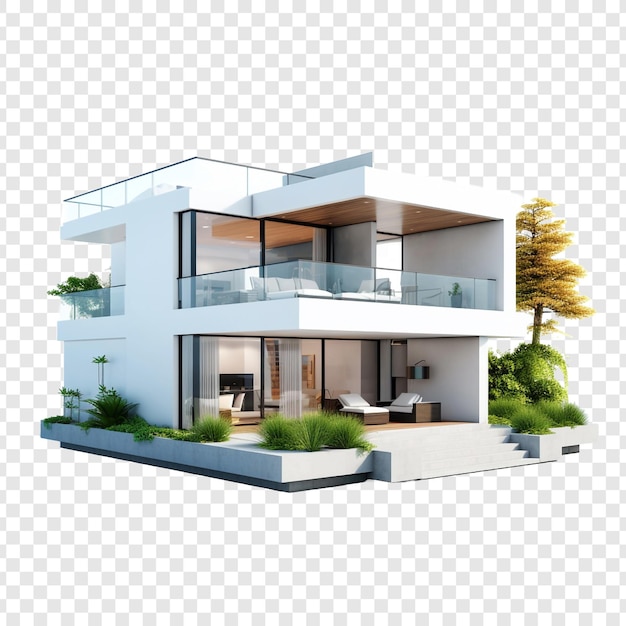 Free PSD modern house isolated on transparent background