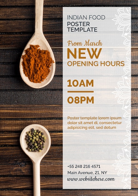 Modern indian food poster template