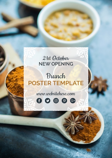 Modern indian food poster template