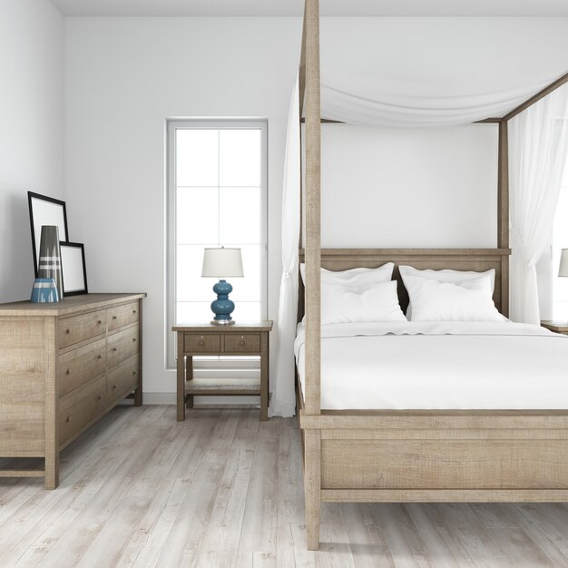 현대적인 인테리어 침대 객실 스타일