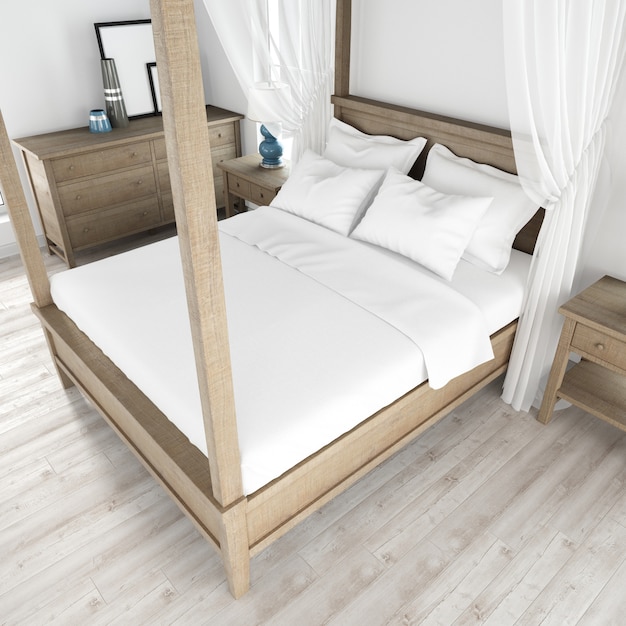 Free PSD modern interior bed room style