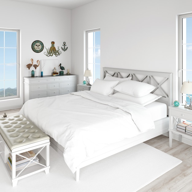 Modern Interior Bed Room Style – Free PSD Templates Download
