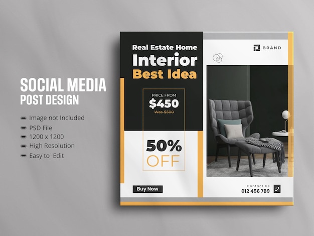 Modern interior furniture instagram story and social media post Premium Psd