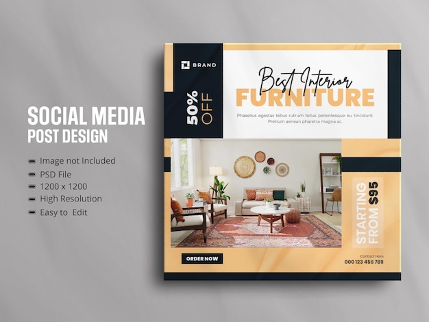 Modern interior furniture instagram story and social media post