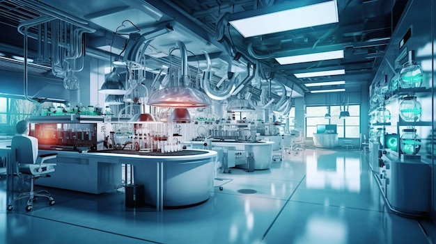 Modern interior of science laboratory generative ai