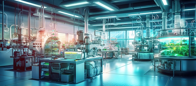 Modern interior of science laboratory Generative AI