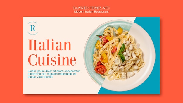 Modern italian restaurant banner template