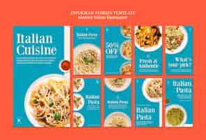 PSD gratuito storie di instagram ristorante italiano moderno