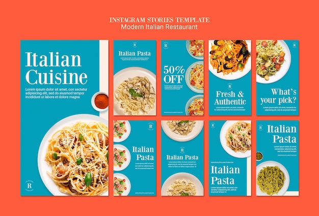 モダンなイタリアンレストランInstagram Stories