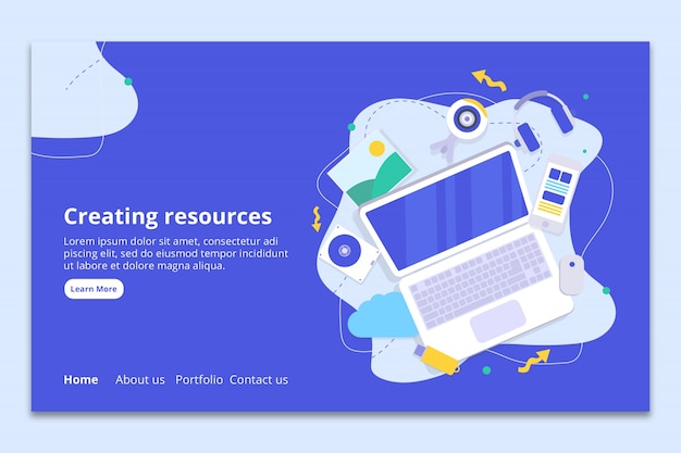 modern landing page mockup