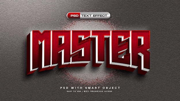 Free PSD modern master 3d text effect